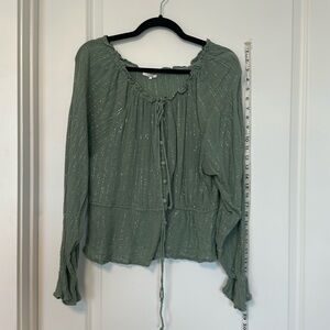 Tularosa light green w silver inlay blouse size L